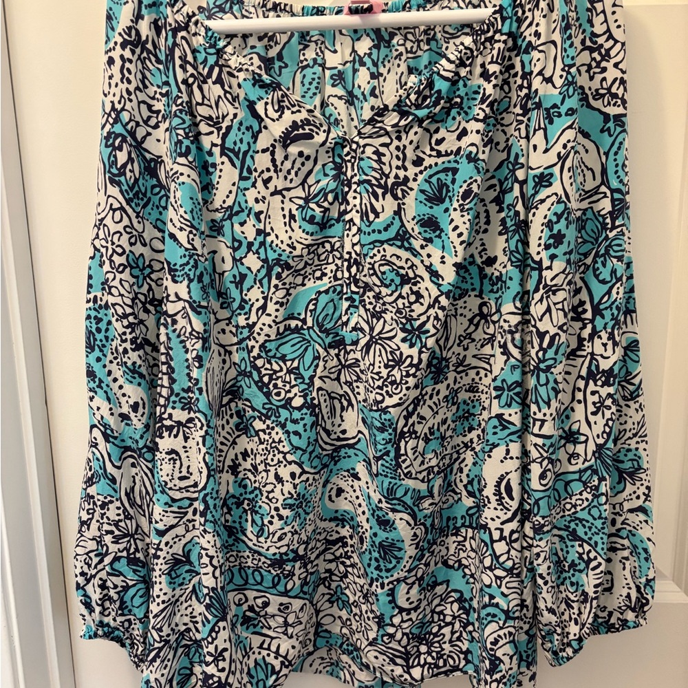 LILLY PULITZER Floral Silk Skirt - PRICE IS FIRM. Damaged. See pics.